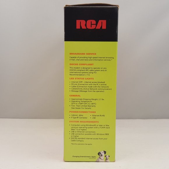 RCA / Thomson Digital Broadband USB DOCSIS Compliant Cable Modem | DCM30 - Picture 4 of 12